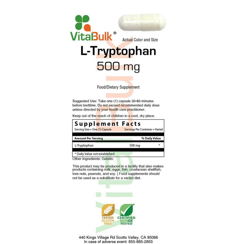 L-триптофан 500 мг в капсулах (100 шт.)